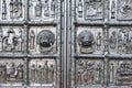 Detail of Gates at the Entrance to the St. Sophia cathedral, Veliky Novgorod, Russia Royalty Free Stock Photo